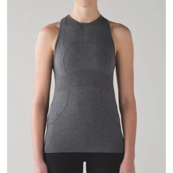 Women Lululemon Run: Swiftly Tech Tank Full Length in Heathered Black Size 2 - Picture 1 of 9